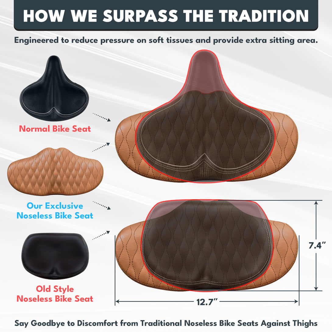 X WING Noseless Bike Seat Cushion Brown