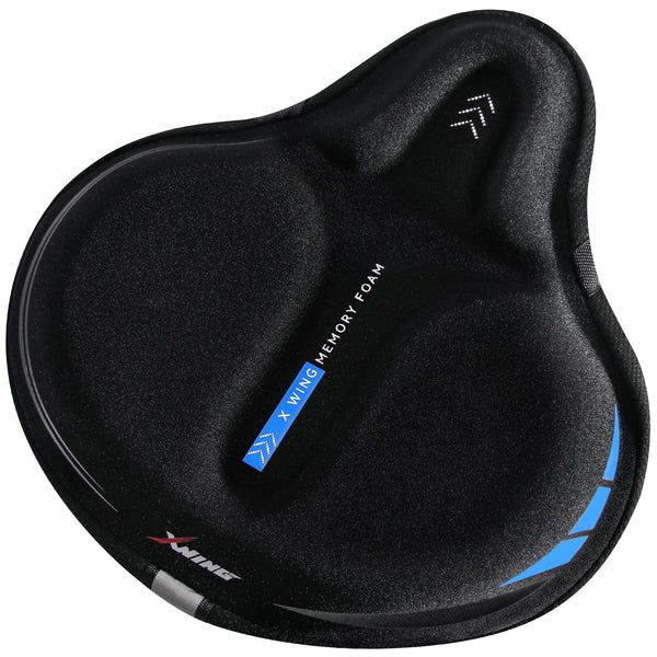 Wide - Memory Foam Bike Seat Cover - Blue